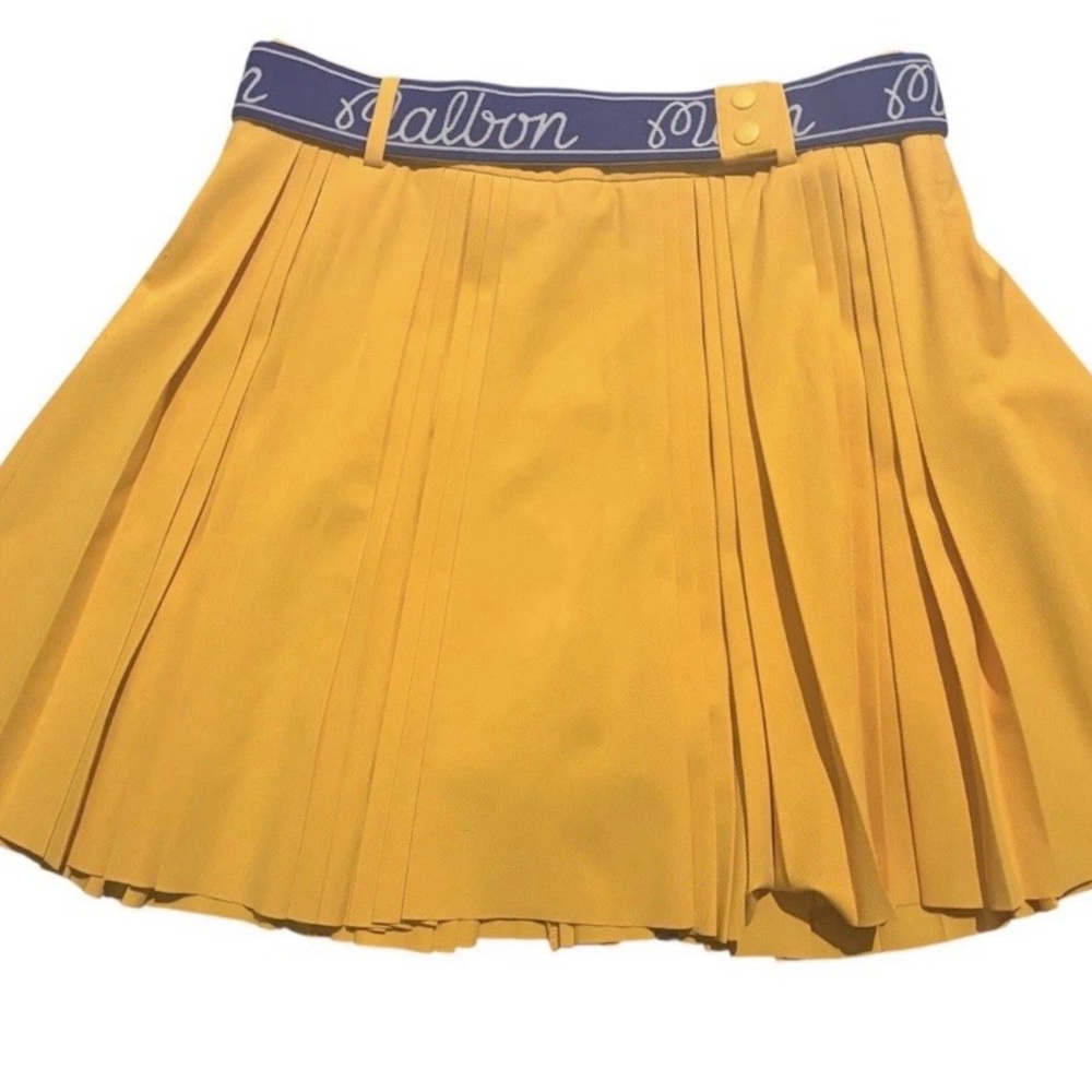 New Malbon Golf  Ladies Joelle Pleated Skirt w Shorts Gold Size 2 Tennis Golf